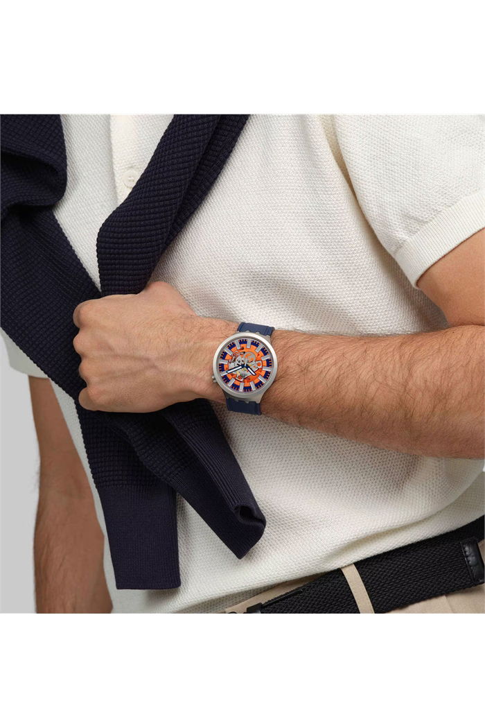Swatch Sb07s114 Orange In The Works