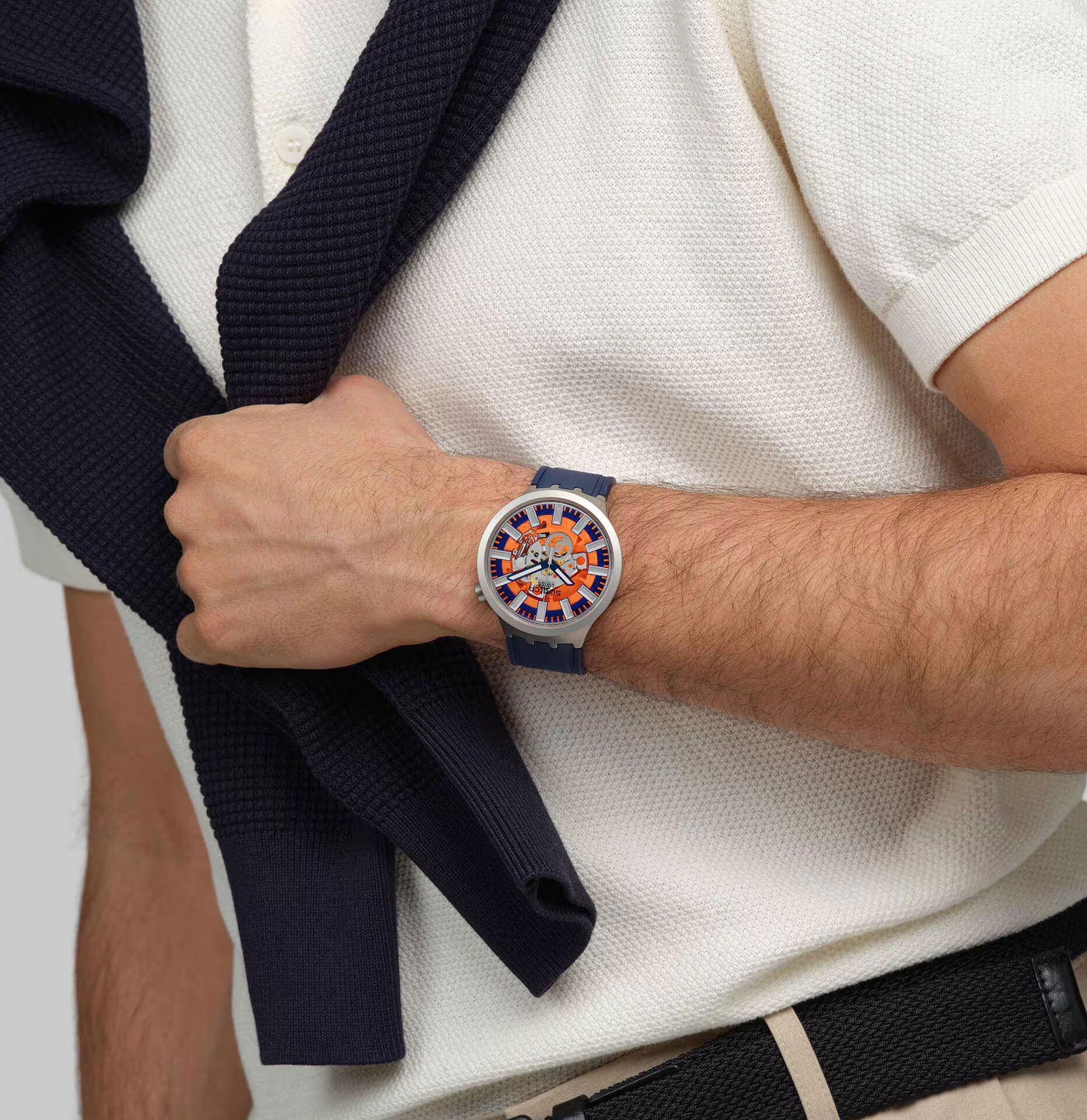 Swatch Sb07s114 Orange In The Works Erkek Kol Saati