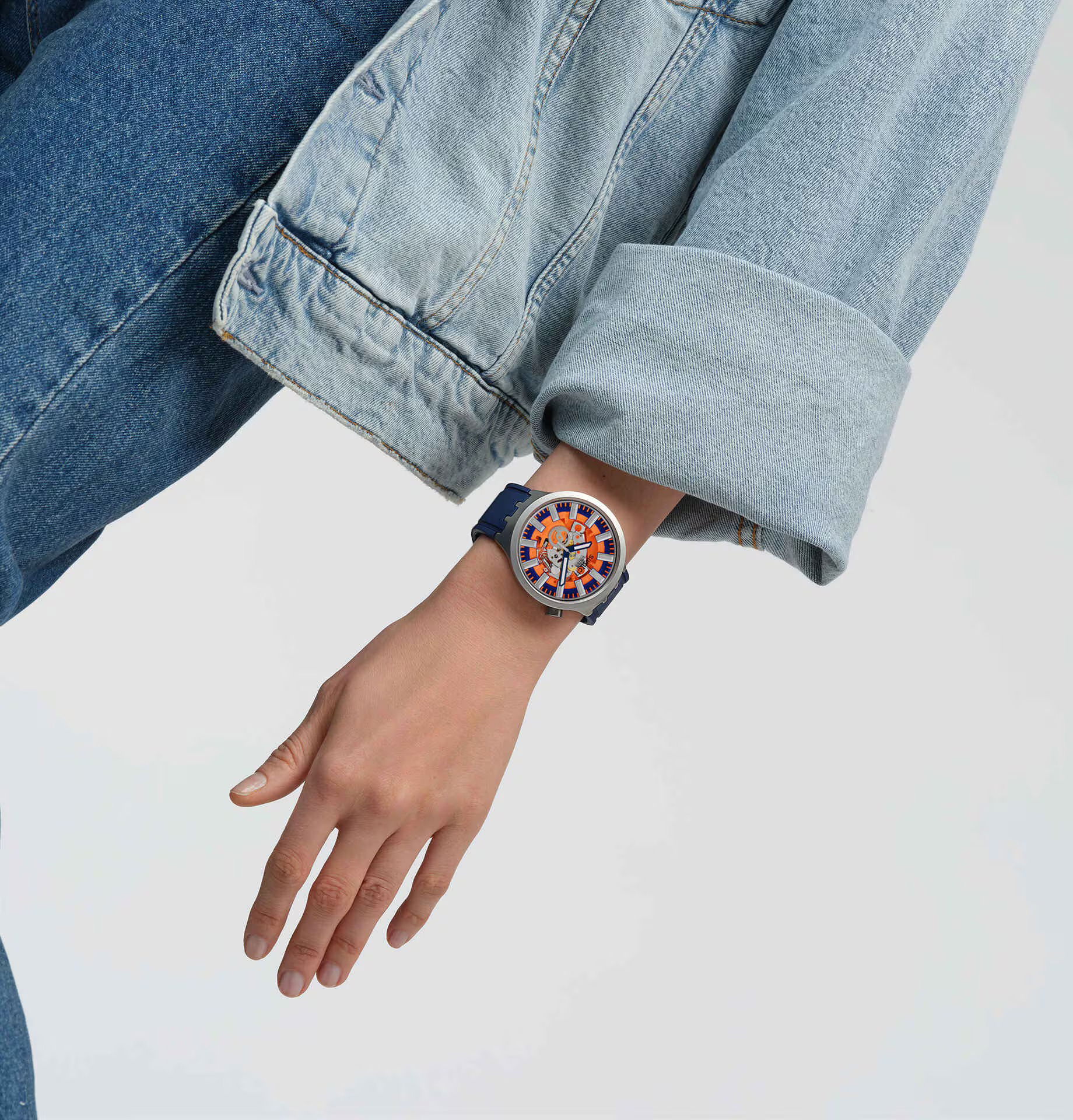 Swatch Sb07s114 Orange In The Works Erkek Kol Saati