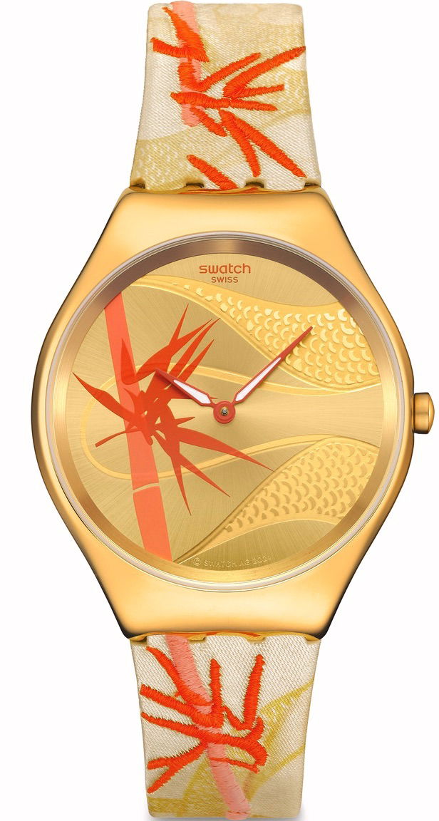 Swatch Syxz105 Golden Red Bamboo Kadın Kol Saati