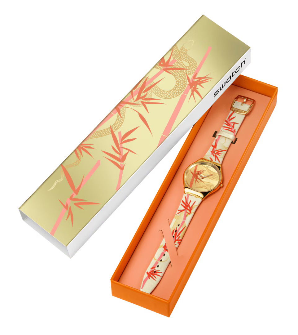 Swatch Syxz105 Golden Red Bamboo Kadın Kol Saati