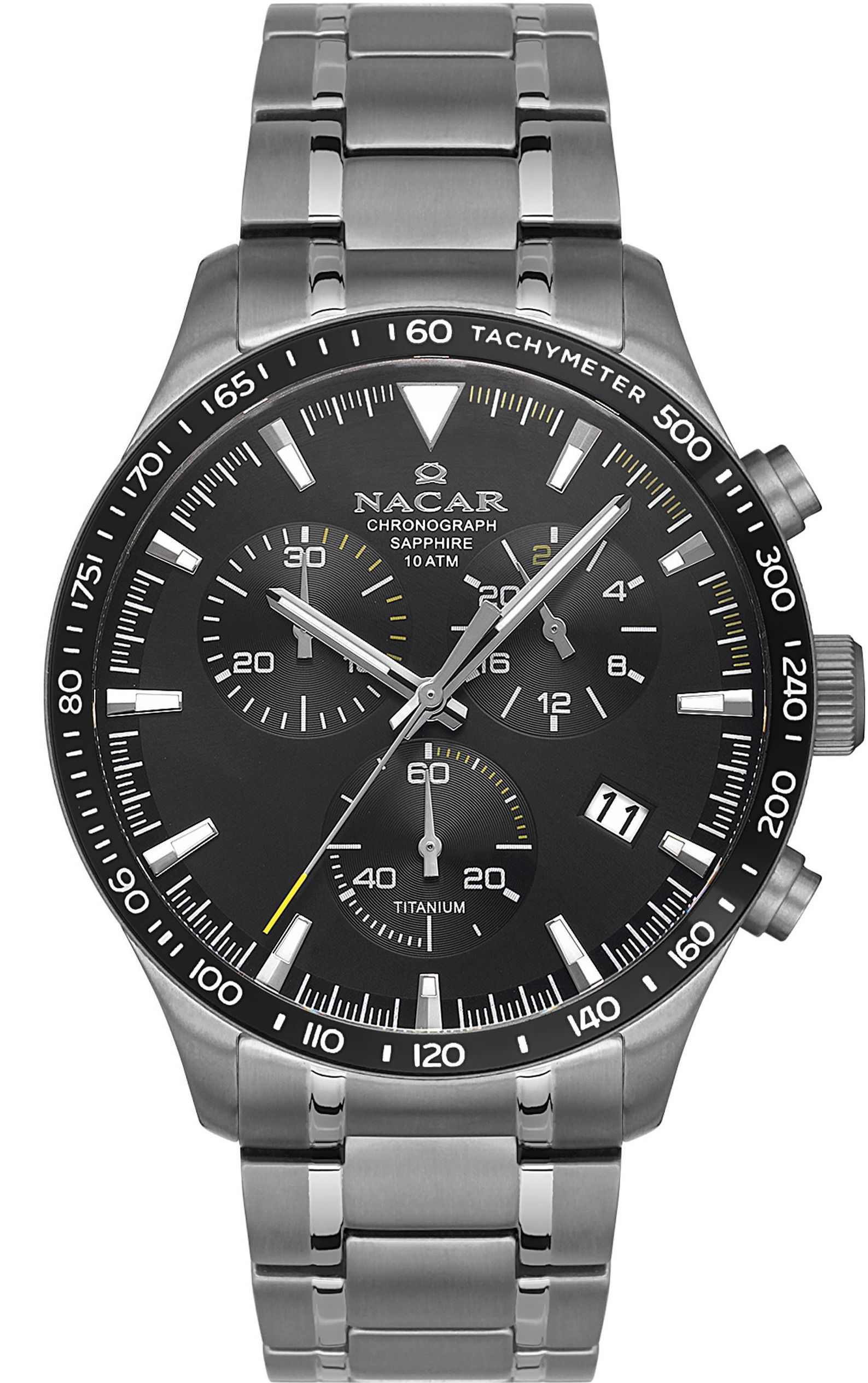 Nacar Nc34-25B019-Tbsm Titanyum Kronograph Erkek Kol Saati