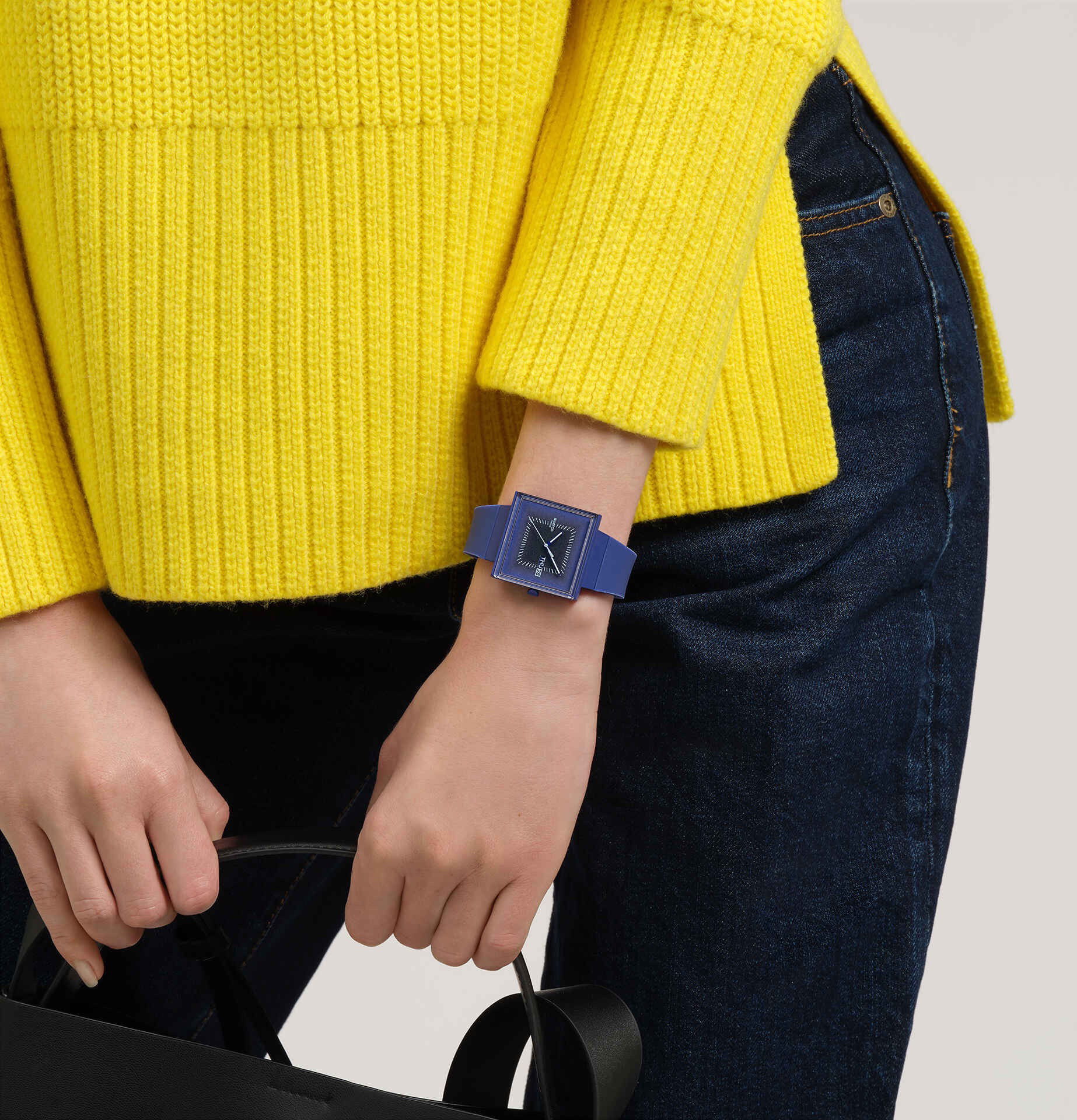 Swatch So34n700 Squarely Blacklight Kol Saati