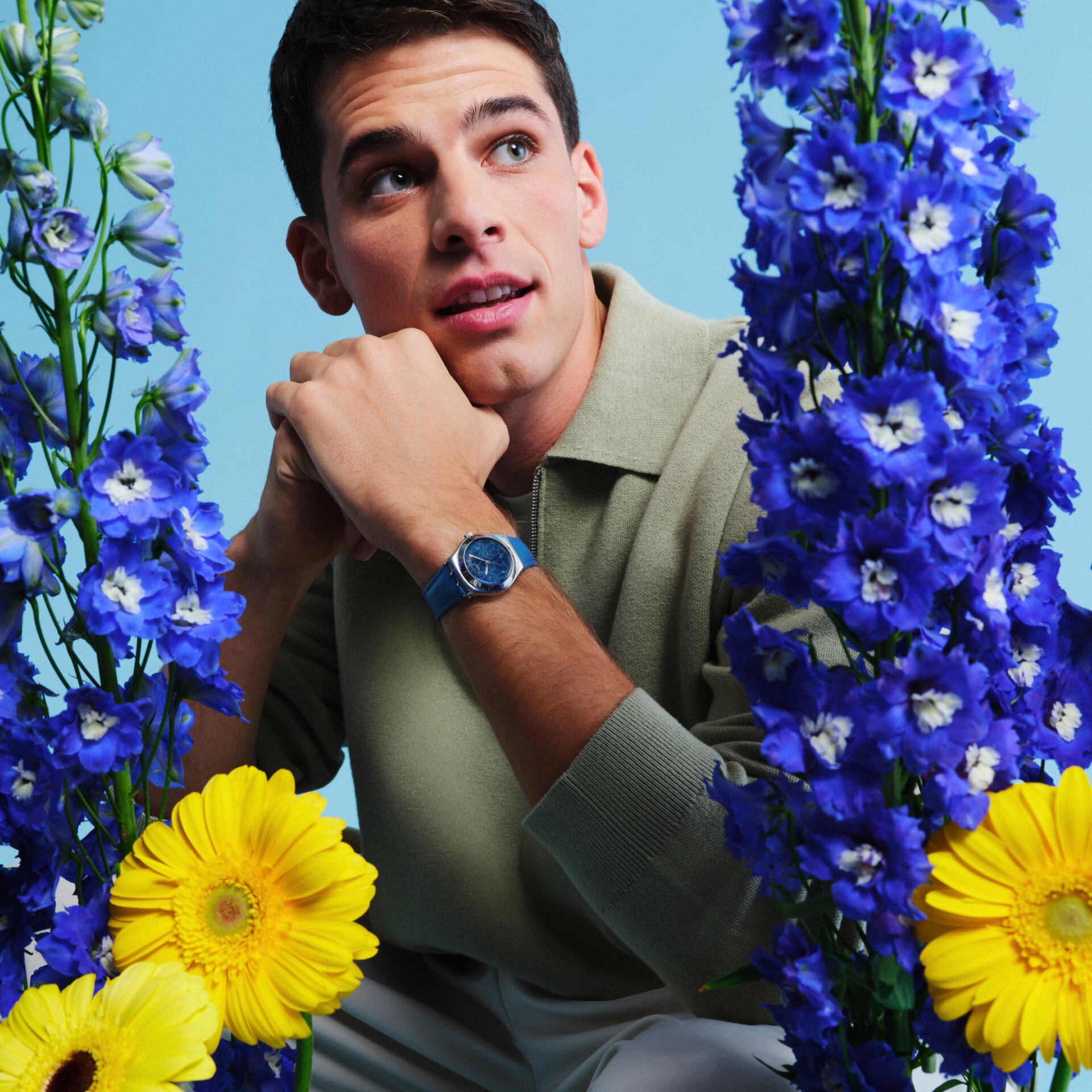 Swatch Blue Petal Promise YLS235 Unisex Quartz Saat