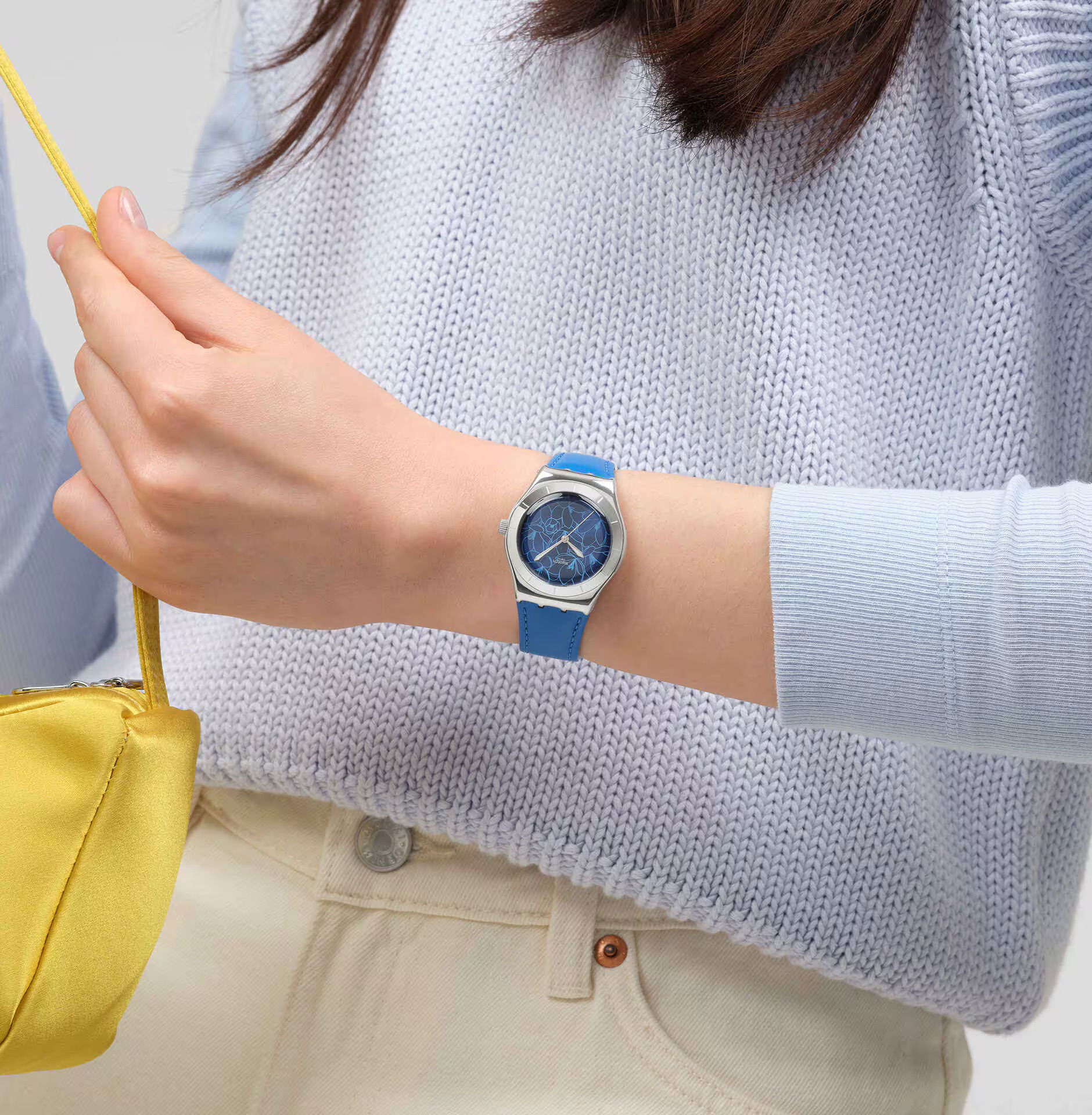 Swatch Blue Petal Promise YLS235 Unisex Quartz Saat