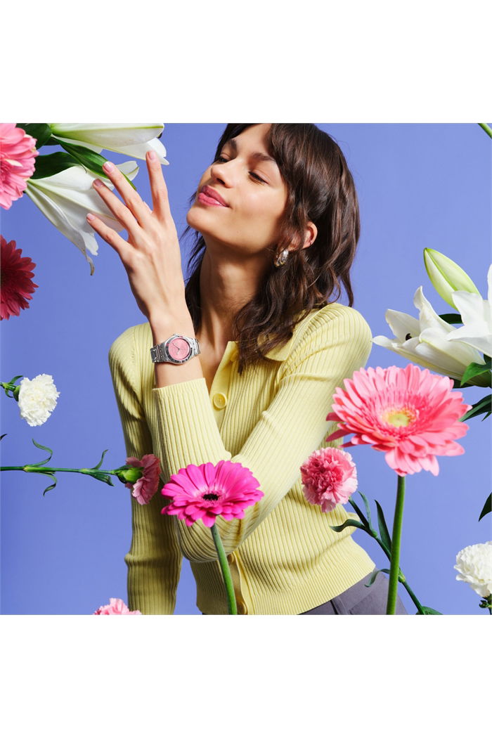 Swatch Irony Petal Charm Kadın Paslanmaz Çelik Pembe Kadranlı Saat Yls234g