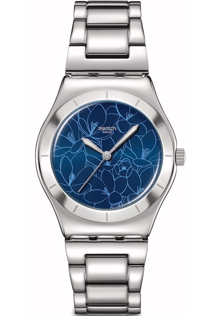 Swatch Irony Petal Frenzy Unisex Paslanmaz Çelik Mavi Kadranlı Saat Yls235g