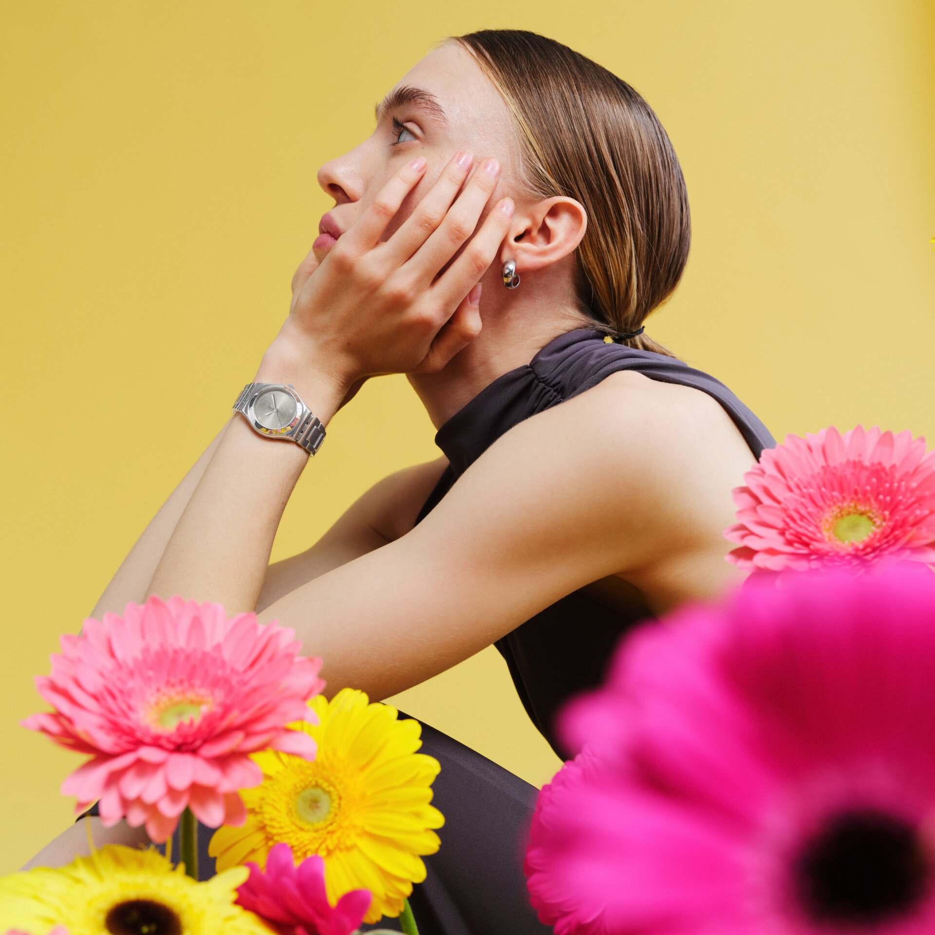 Swatch Irony Petal Bliss YLS237G Paslanmaz Çelik Kadın Quartz Saat