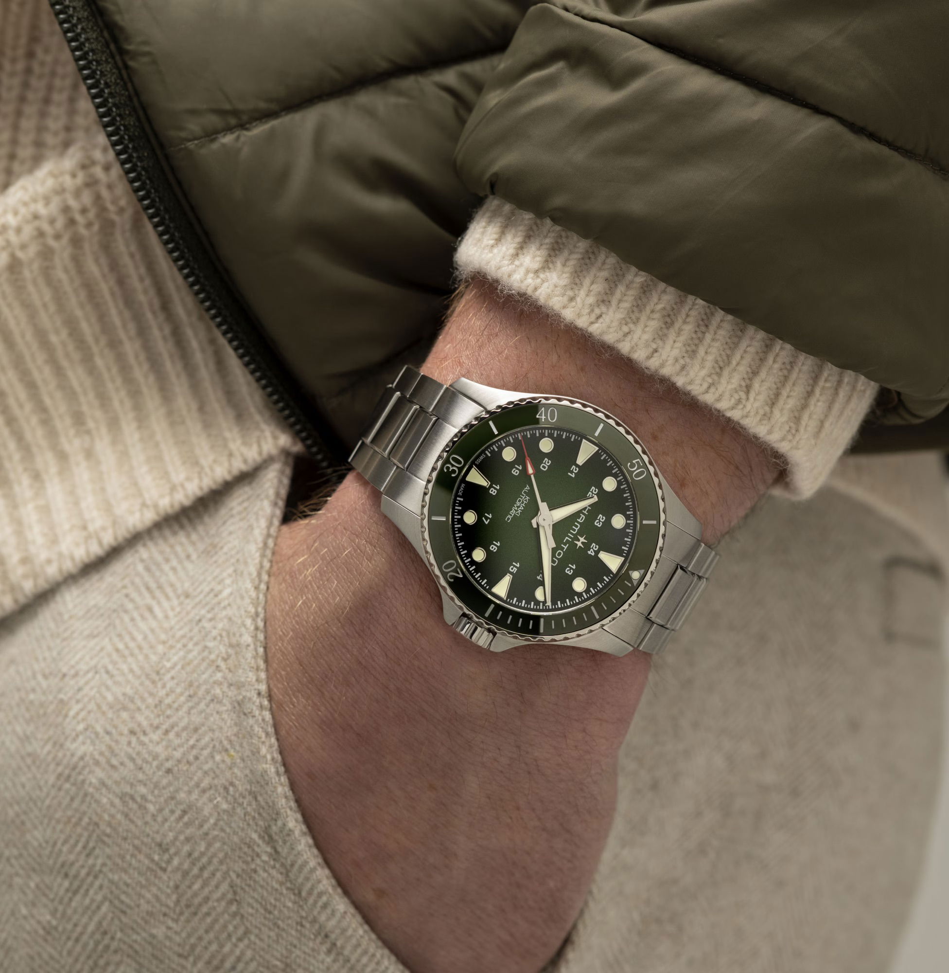 Hamilton H82525160 Khaki Navy Scuba Auto 42mm Erkek Kol Saati