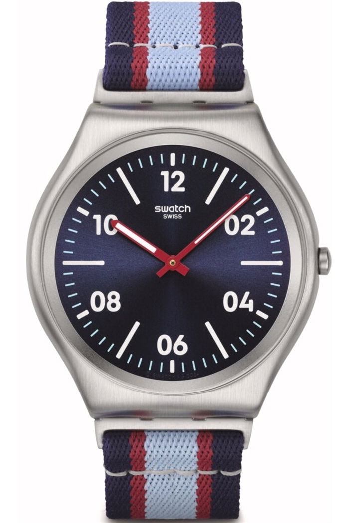 Swatch Skin Beside The Sea Paslanmaz Çelik Unisex Tekstil Kumaş Saat Ss07s148