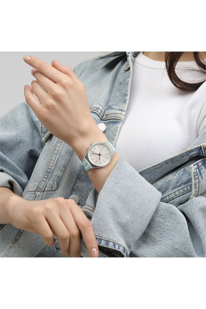 Swatch Skin Beach Hour Paslanmaz Çelik Kadın Silikon Kayış Saat Syxs160