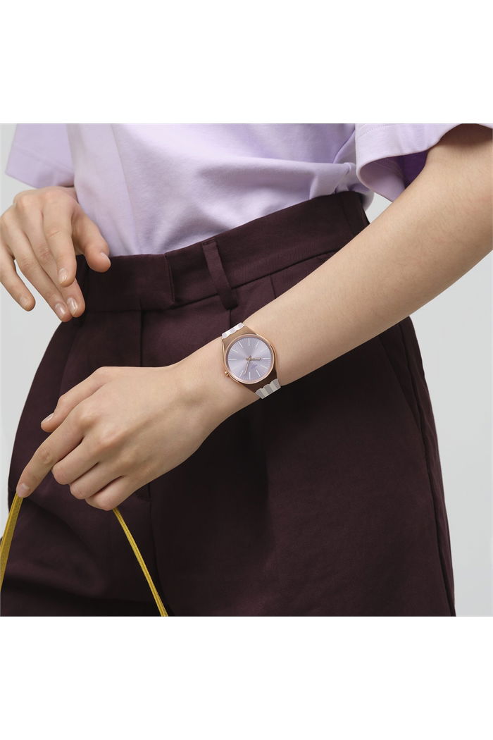 Swatch Skin Simply Beach Paslanmaz Çelik Kadın Silikon Kayış Saat Syxg130