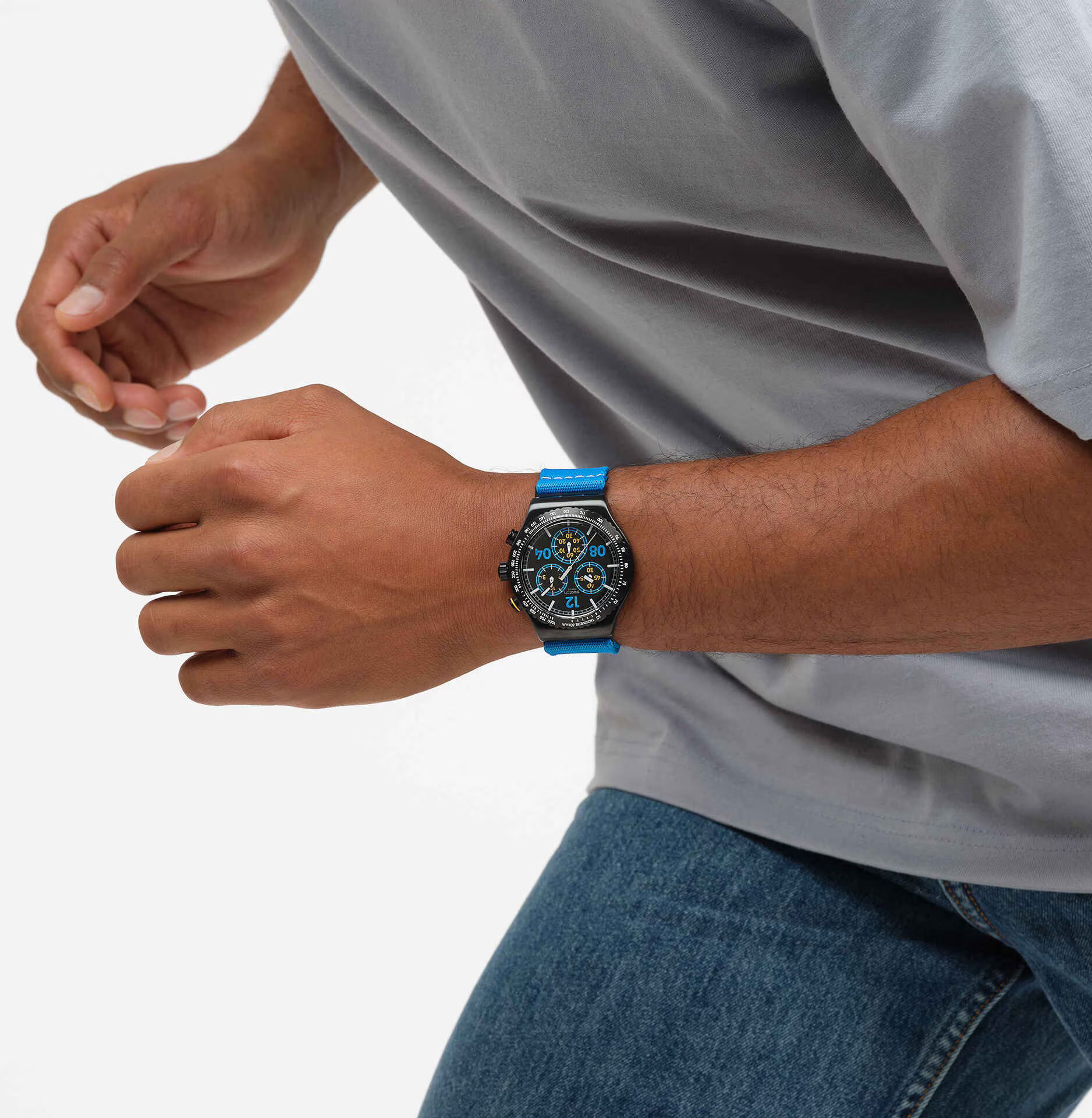 Swatch Irony Moments in Blue YVB100 Unisex Quartz Saat