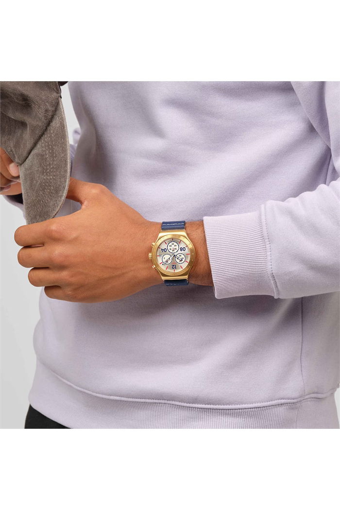 Swatch Yvg419 Irony Captain's Dream Erkek Paslanmaz Çelik Mavi 43 mm Saat