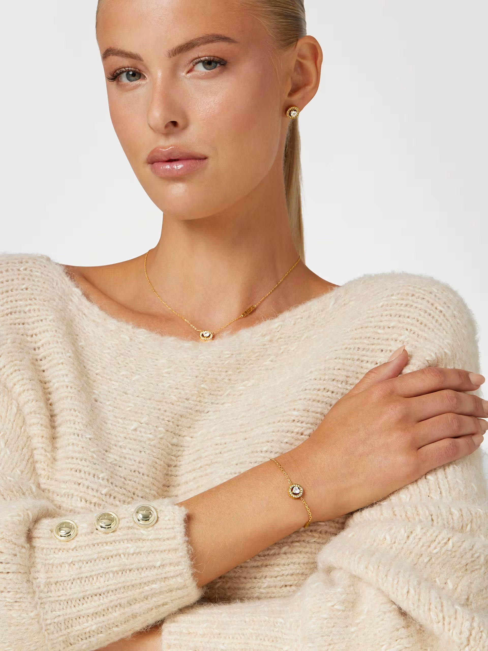 Guess Jgujubb04668jwygs Kalpli Taşlı Kadın Bileklik