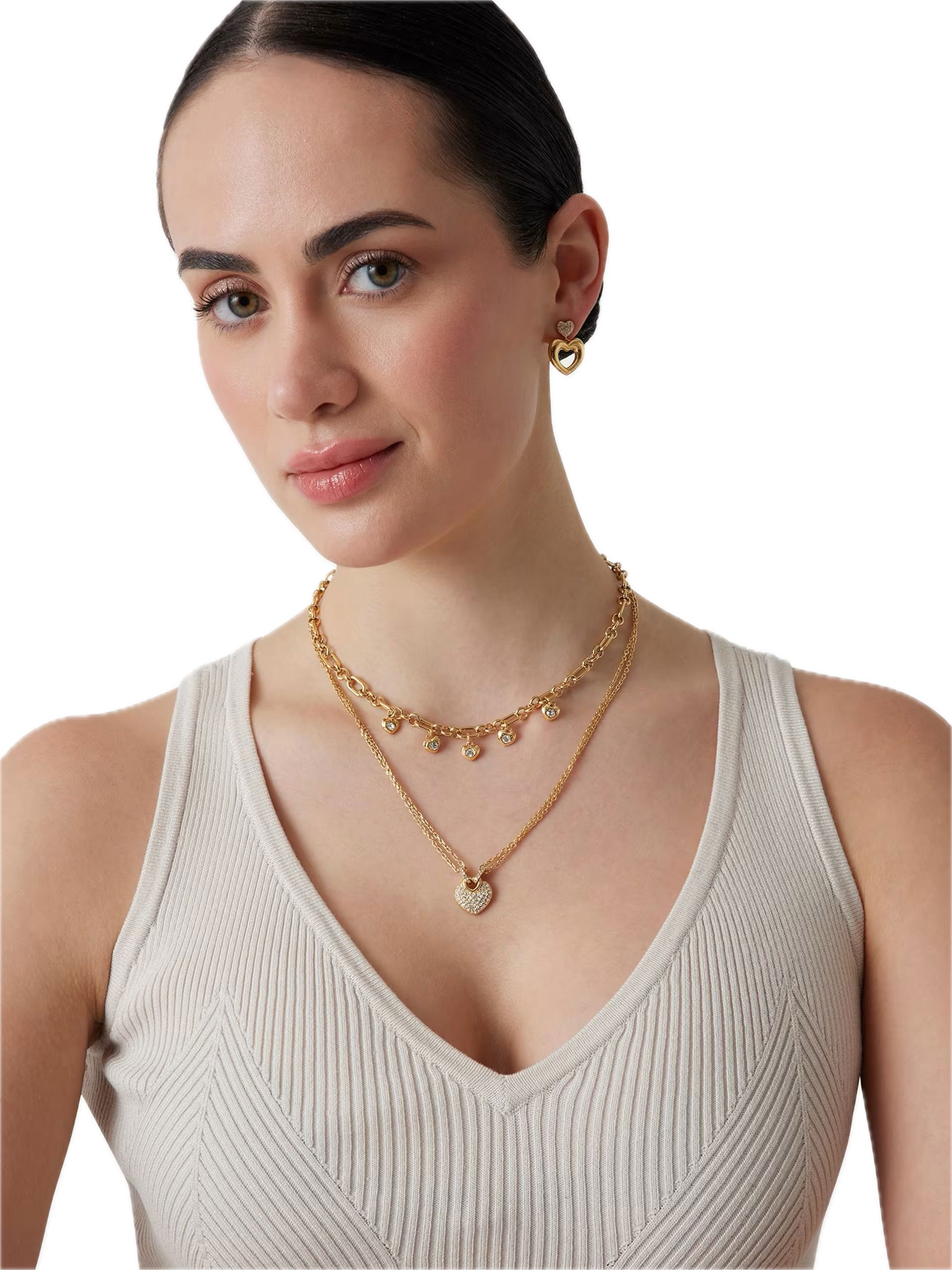 Guess Jgujubn05208jwygtu Kadın Kalpli Taşlı Kolye