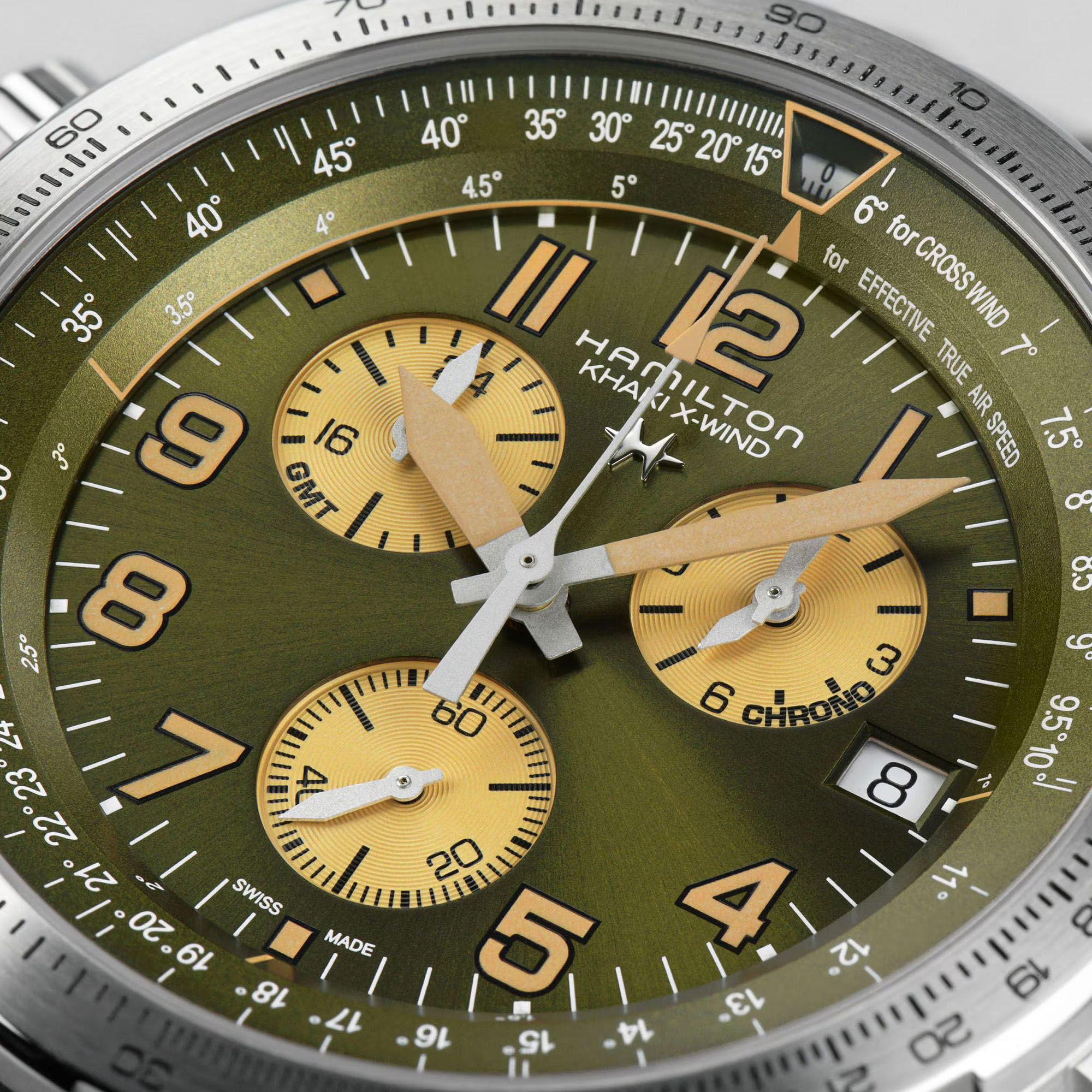 Hamilton H77932560 Khaki Aviation X-Wind GMT Chrono Quartz 46mm Erkek Kol Saati