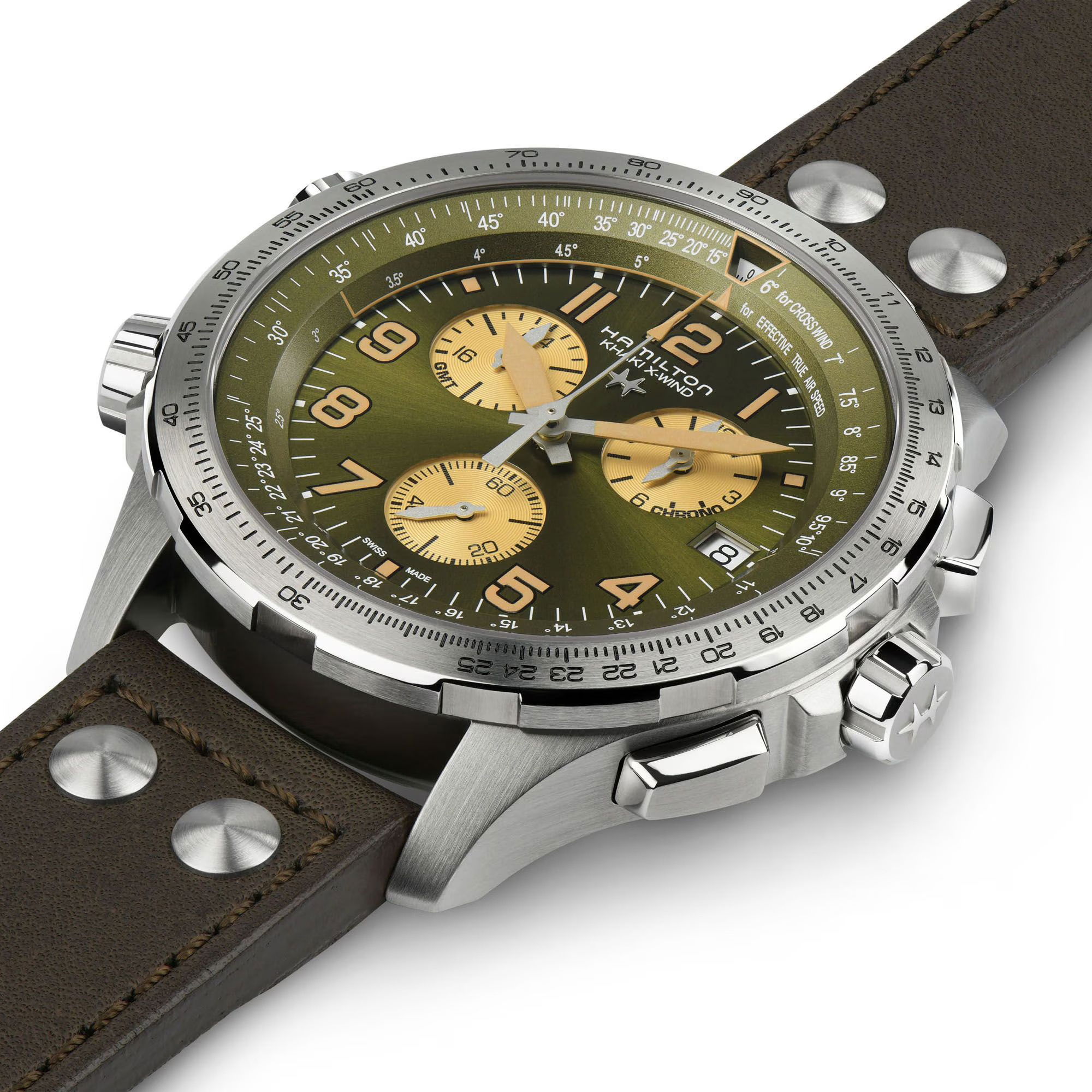 Hamilton H77932560 Khaki Aviation X-Wind GMT Chrono Quartz 46mm Erkek Kol Saati