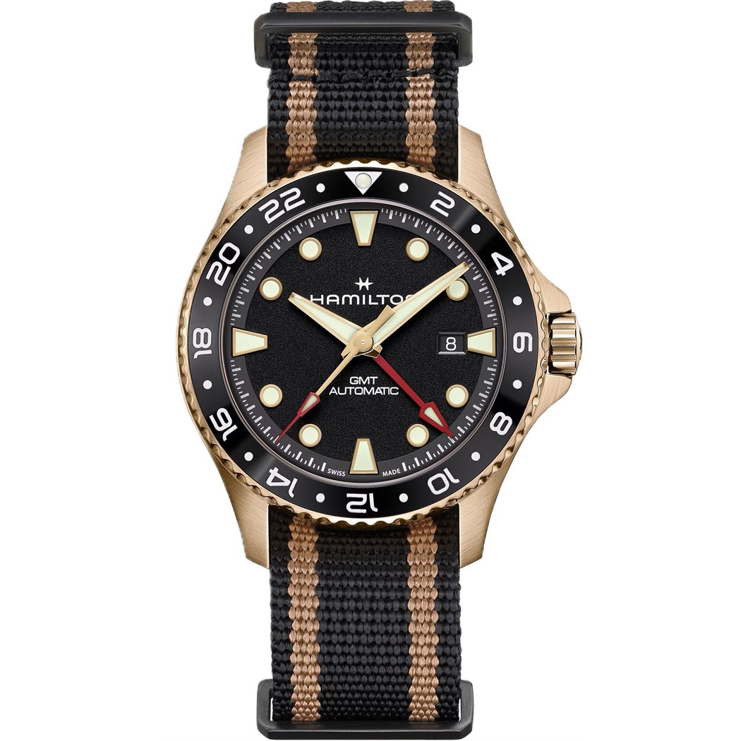 Hamilton H82565930 Khaki Navy Scuba Automatic GMT 43 mm Bronze Erkek Kol Saati