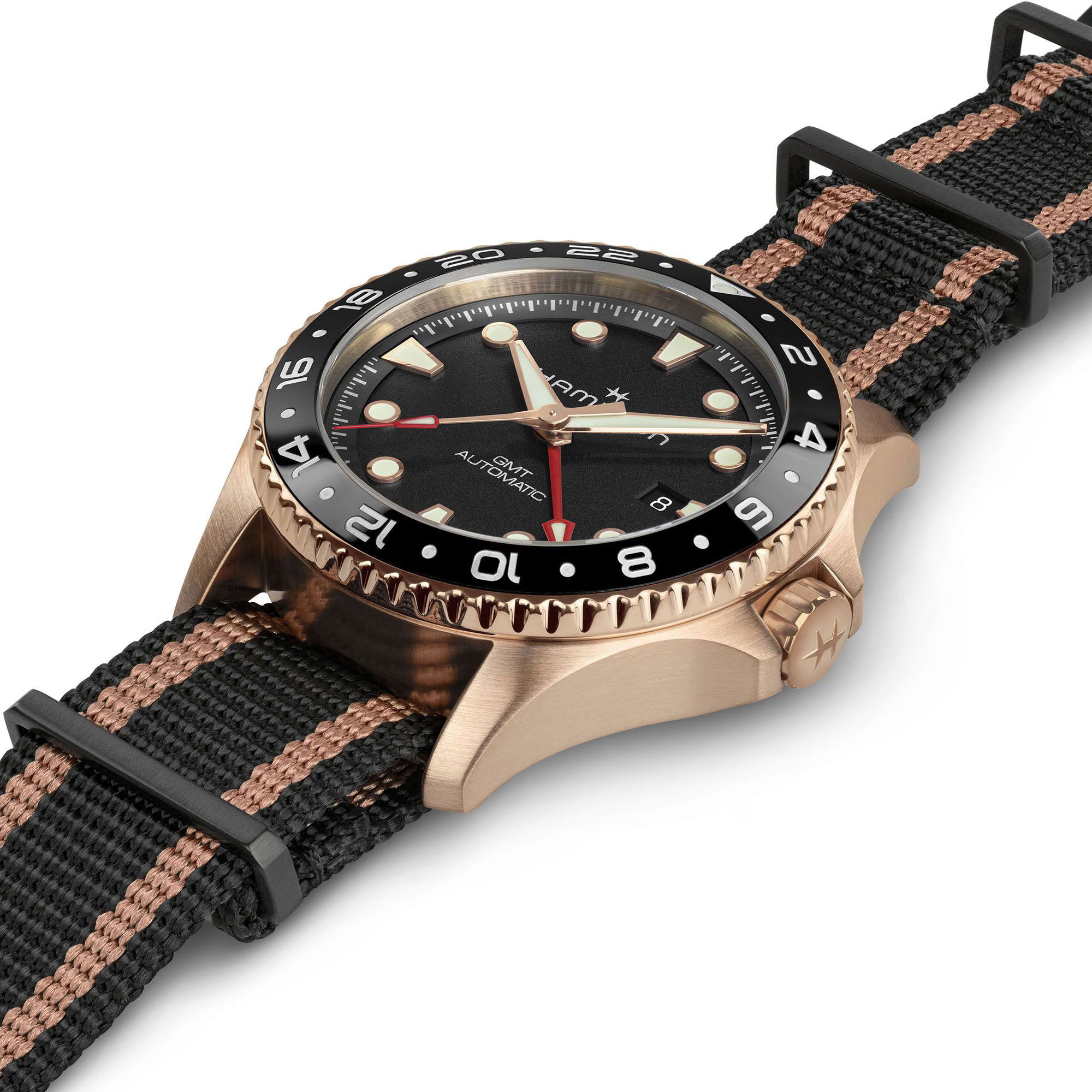 Hamilton H82565930 Khaki Navy Scuba Automatic GMT 43 mm Bronze Erkek Kol Saati