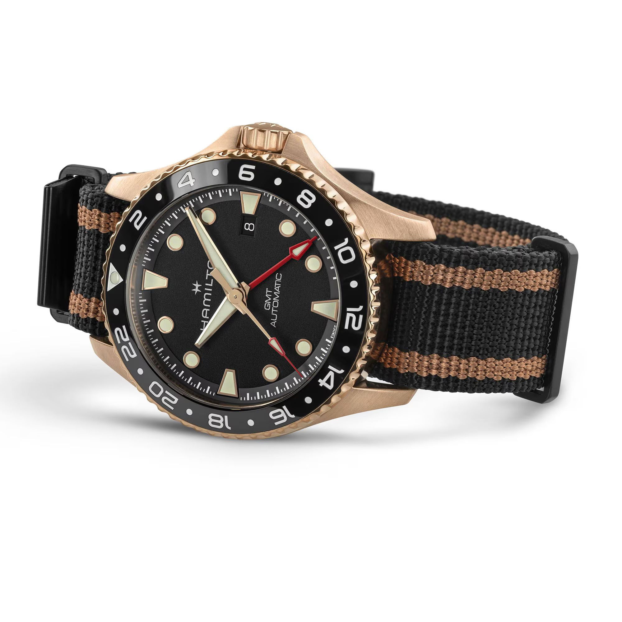 Hamilton H82565930 Khaki Navy Scuba Automatic GMT 43 mm Bronze Erkek Kol Saati