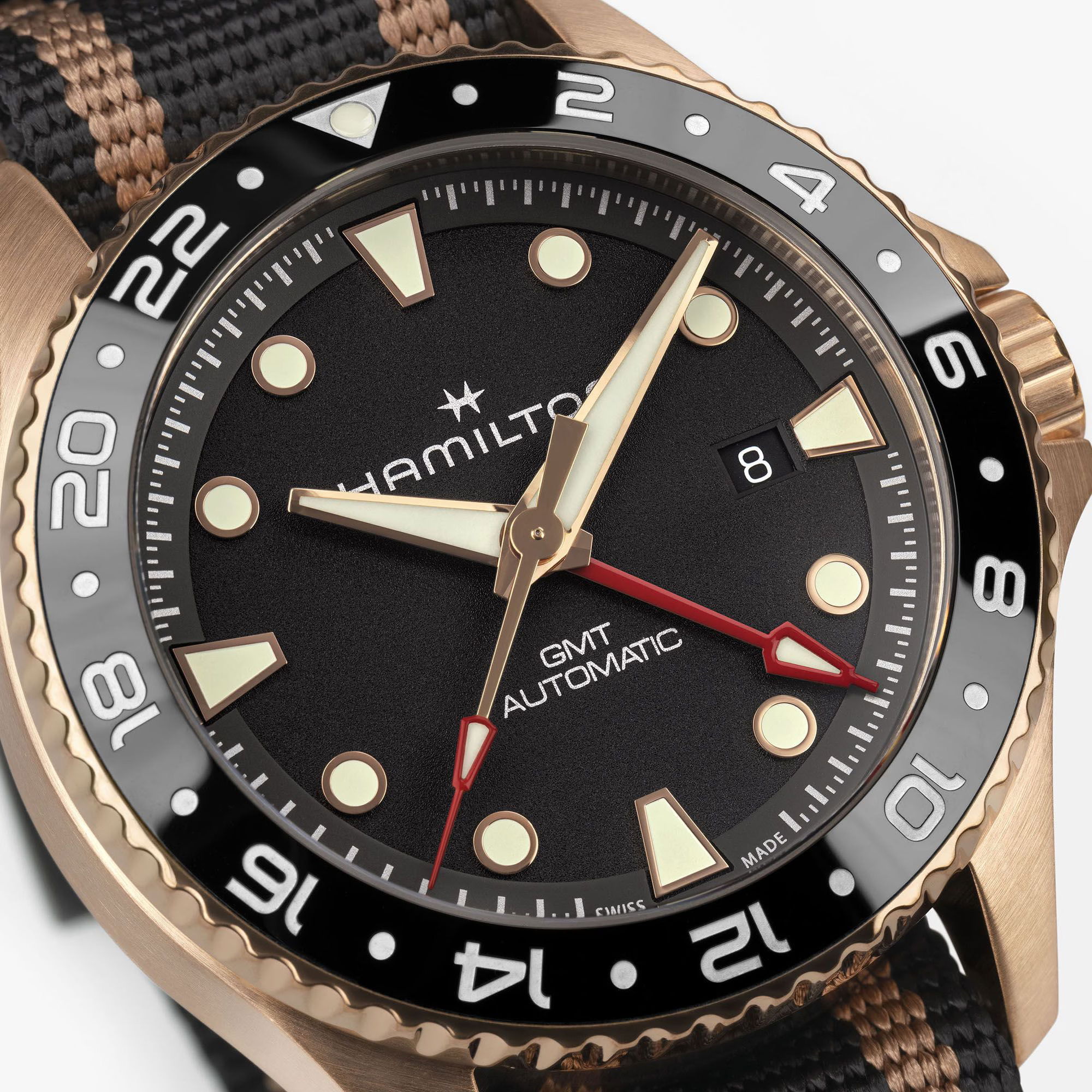 Hamilton H82565930 Khaki Navy Scuba Automatic GMT 43 mm Bronze Erkek Kol Saati