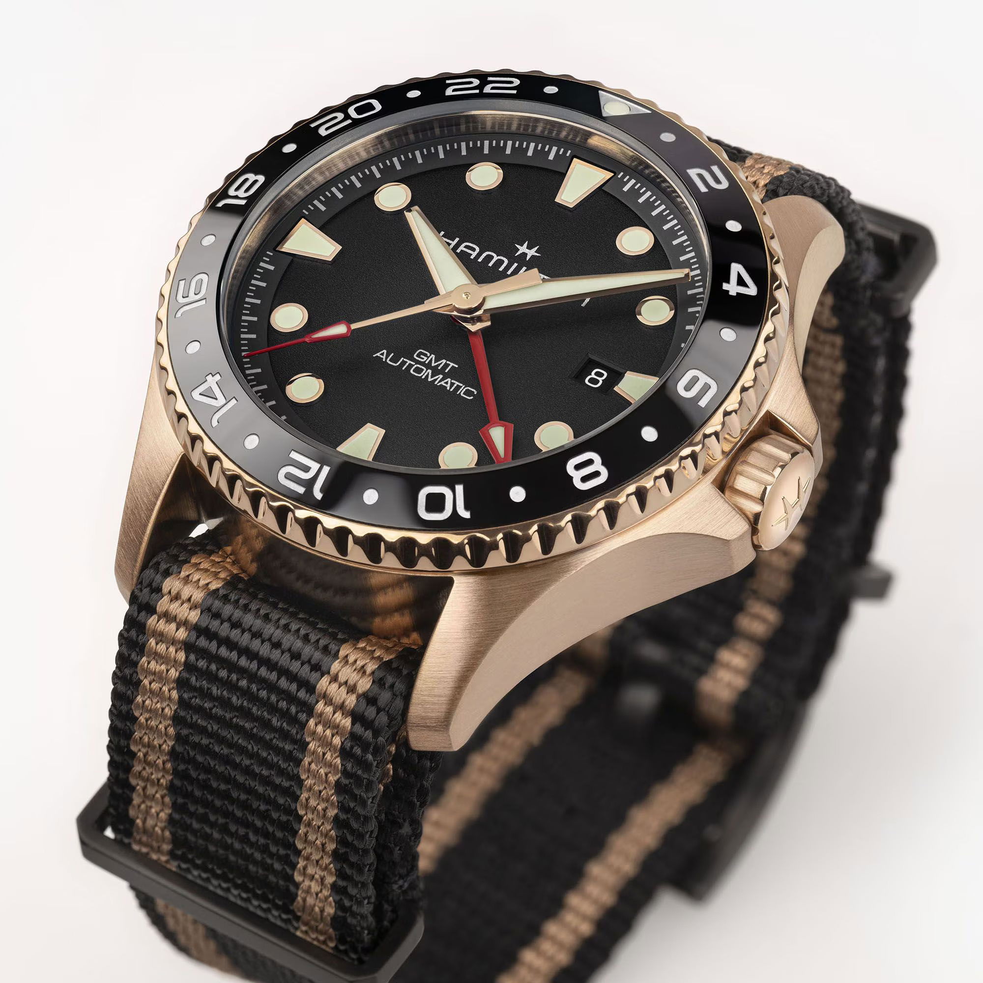 Hamilton H82565930 Khaki Navy Scuba Automatic GMT 43 mm Bronze Erkek Kol Saati