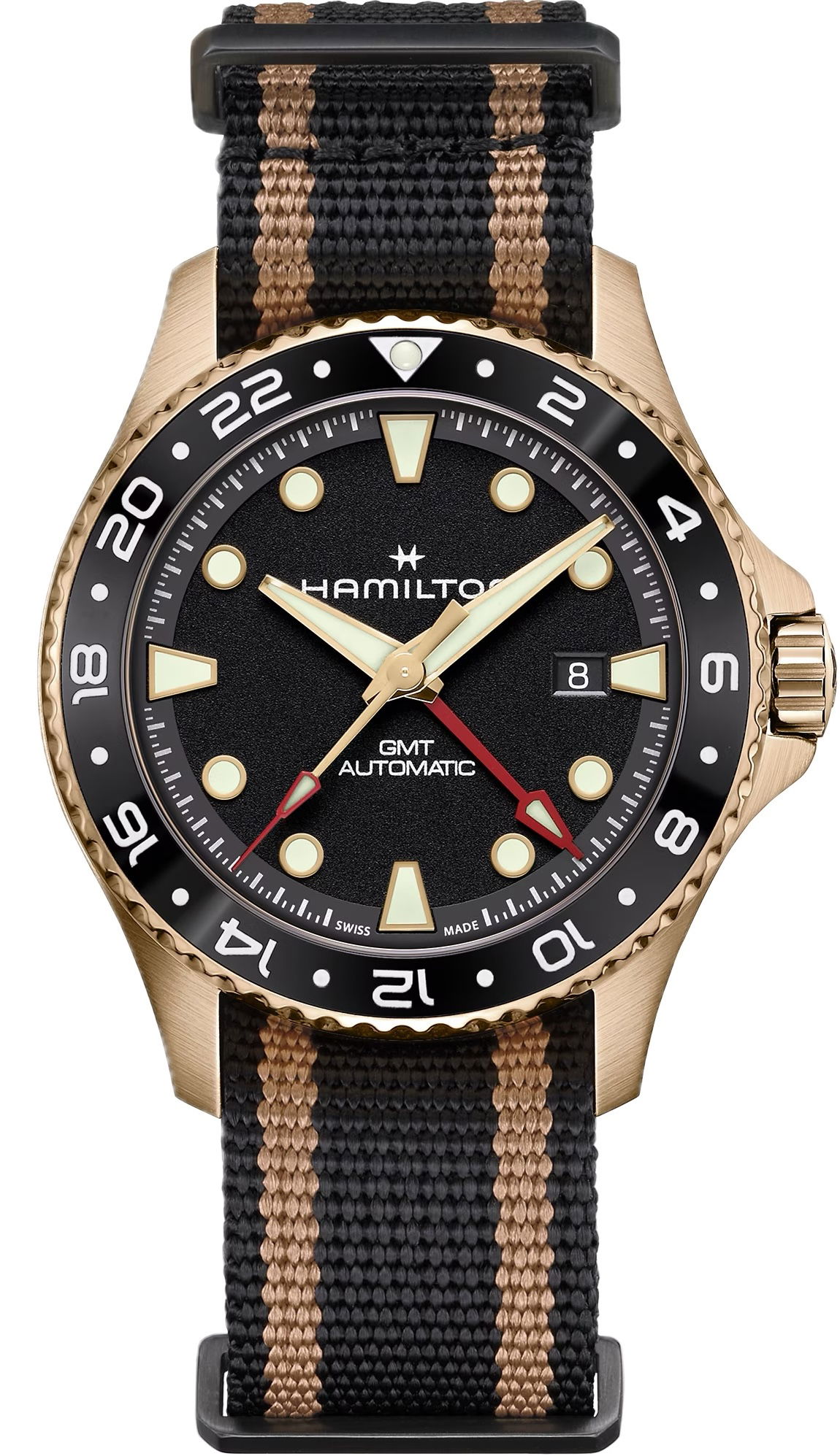 Hamilton H82565930 Khaki Navy Scuba Automatic GMT 43 mm Bronze Erkek Kol Saati