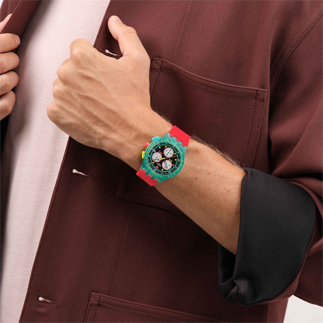 Swatch Susg409 Neon Emerald Chrono Erkek Kol Saati