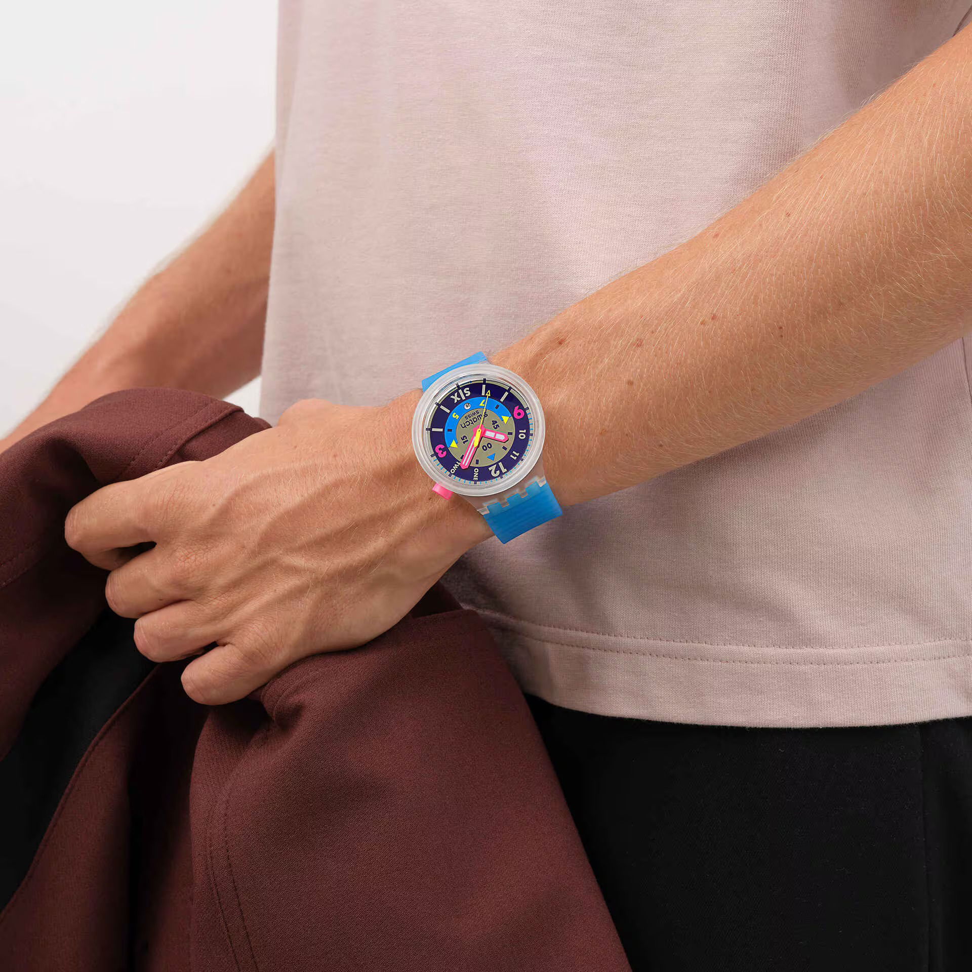 Swatch Sb01k400 Neon Hielo Erkek Kol Saati