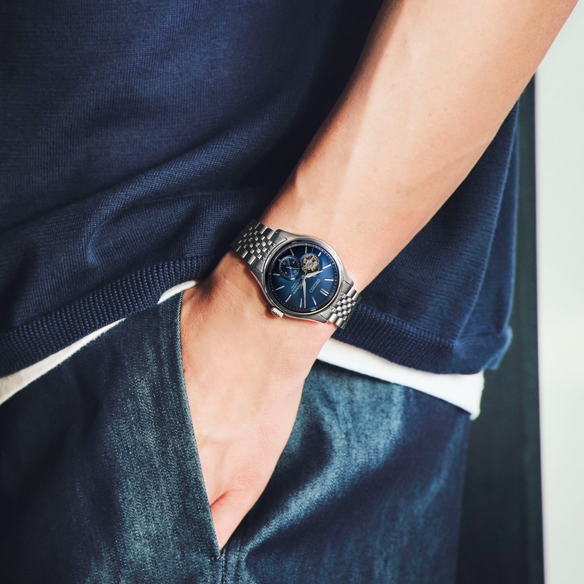 Seiko Presage Spb527j1 (Spb527j) Open Heart Ai-Iro Japan Blue Otomatik Erkek Kol Saati