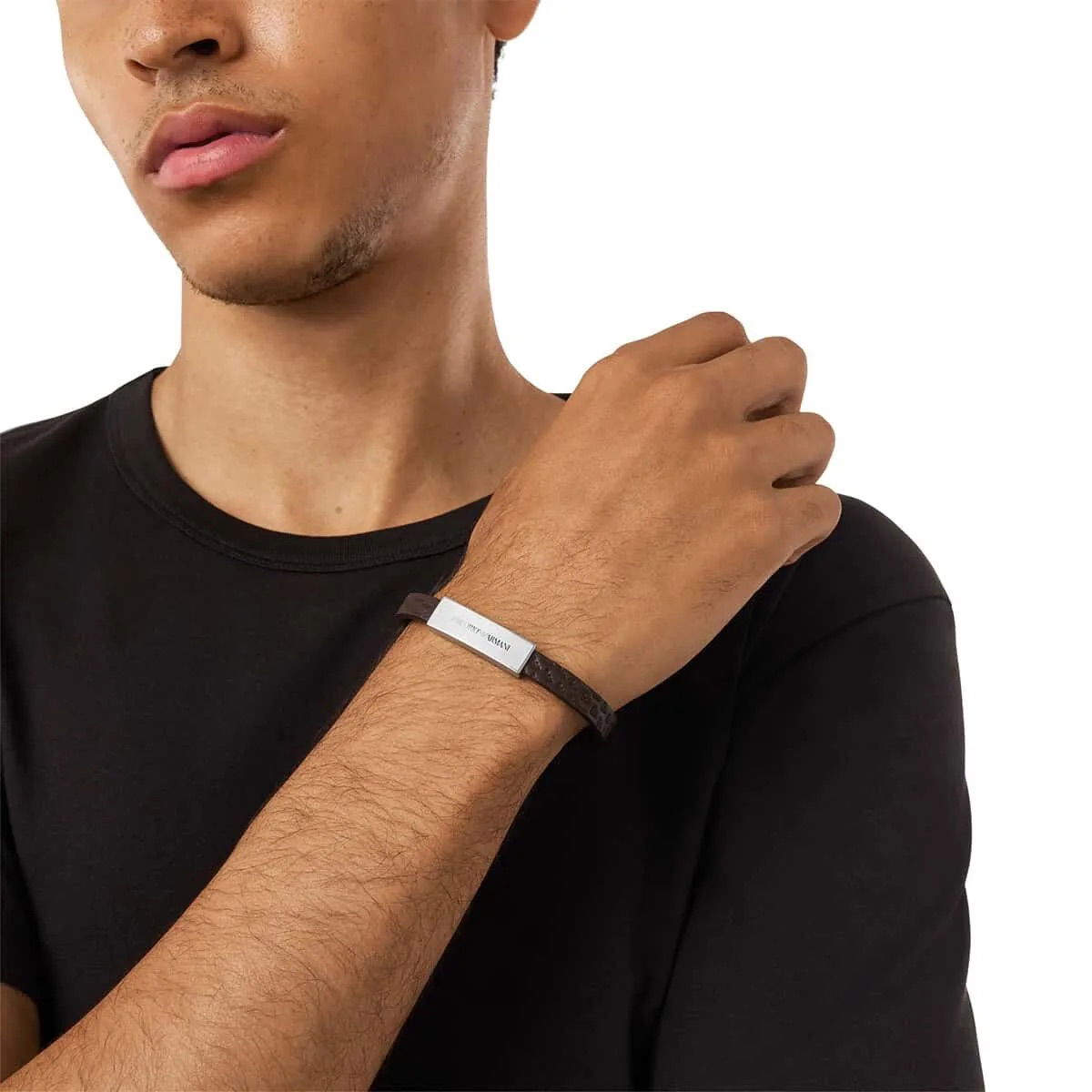 Emporio Armani Ajegs3251-040 Erkek Deri Bileklik