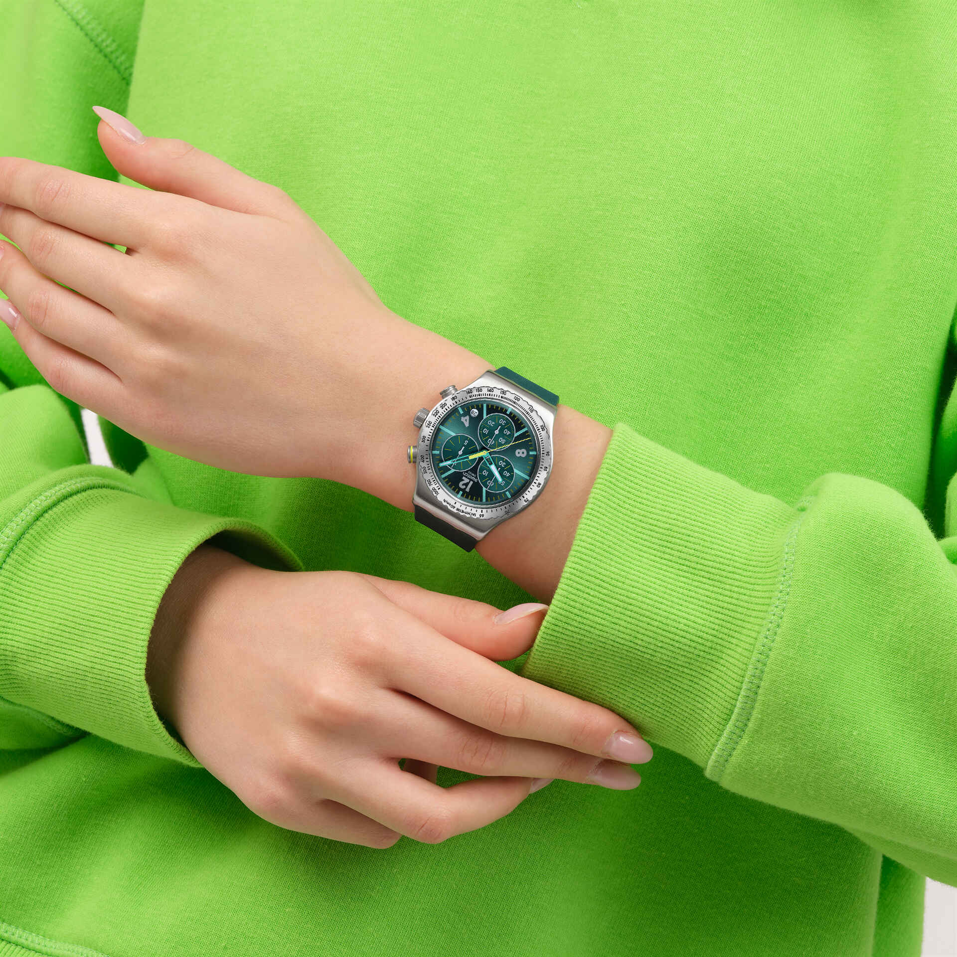 Swatch Yvs535 Greenshift Glow Kol Saati