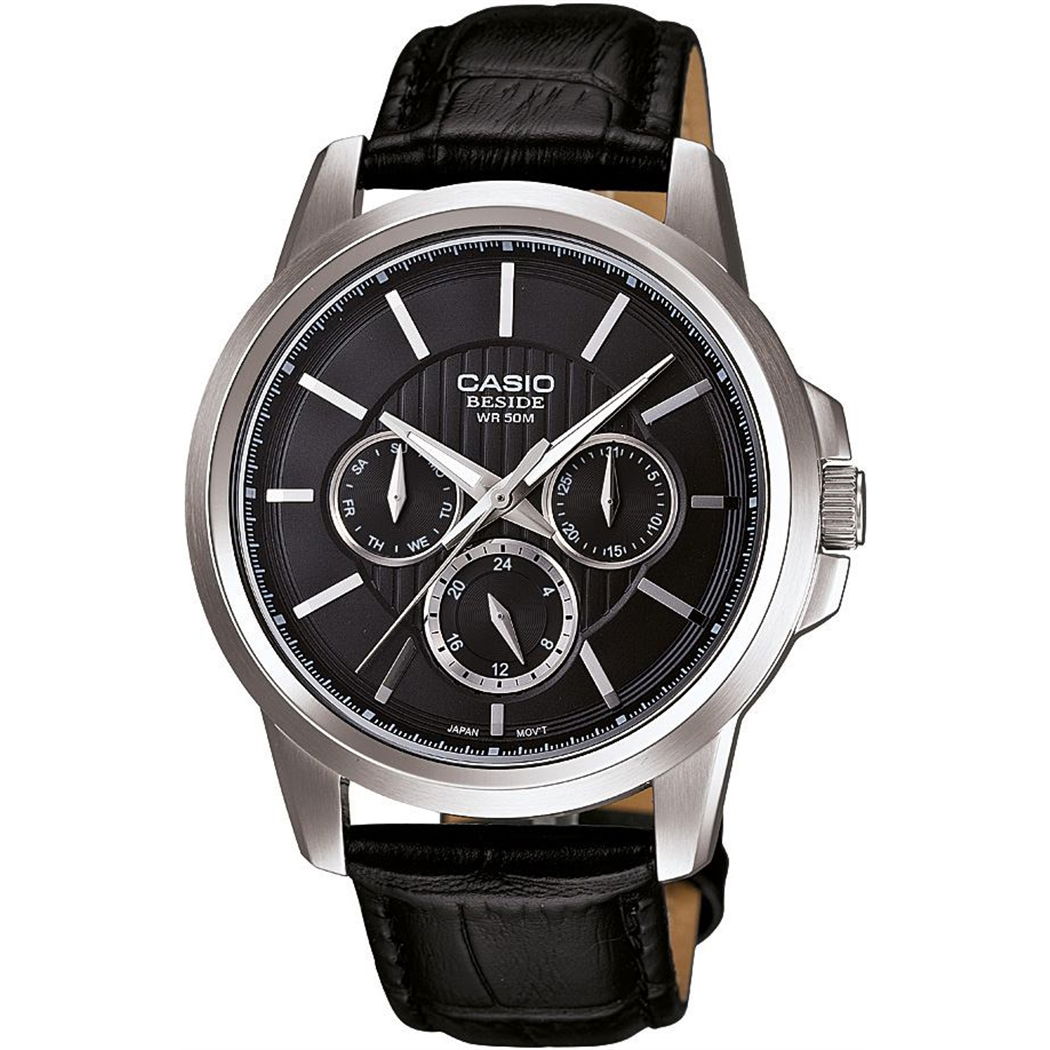 Casio Bem-307l-1avdf Beside Erkek Deri Kayışlı Saat